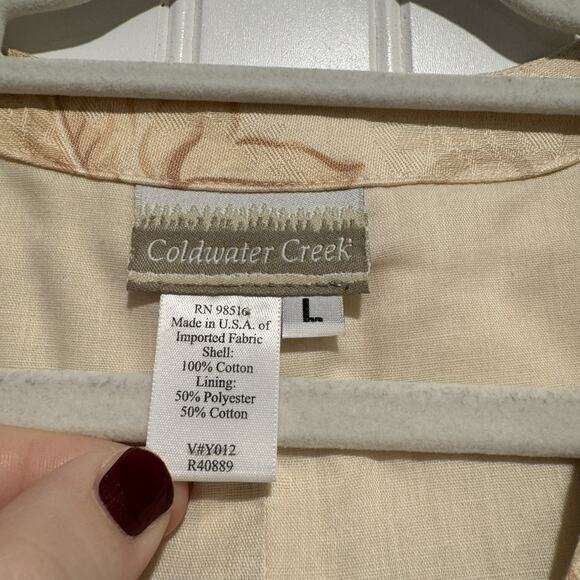 Coldwater Creek Beige Floral Vest Waistcoat Tapestry Size Large - Picture 4 of 5